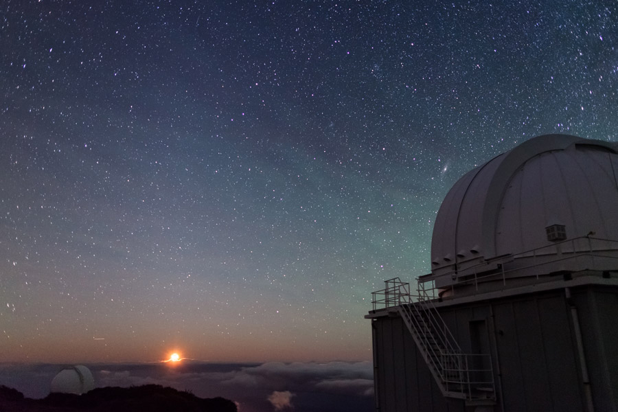 Auf dem höchsten Berg der Insel La Palma, Airglow Beobachtung nahe des Jacobus-Kapteyn-Teleskop