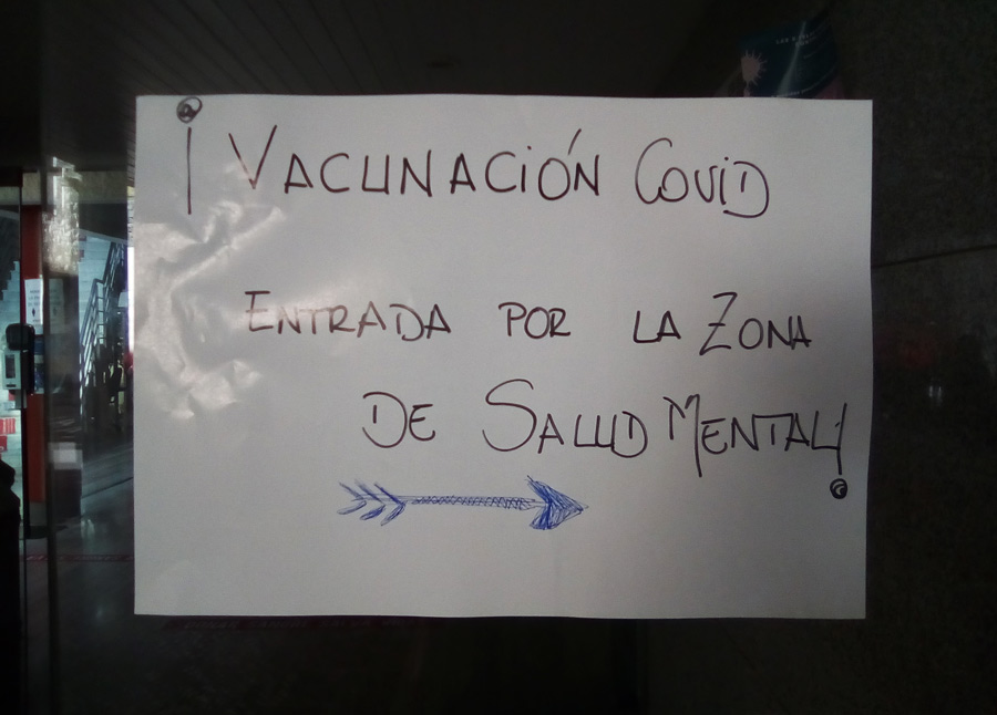 Salud Mental heißt geistige Gesundheit. - Dort, wo heute der Eingang zum Impfzentrum des Inselkrankenhauses La Palma ist, geht es auch zur Abteilung Geistesgesundheiten border=