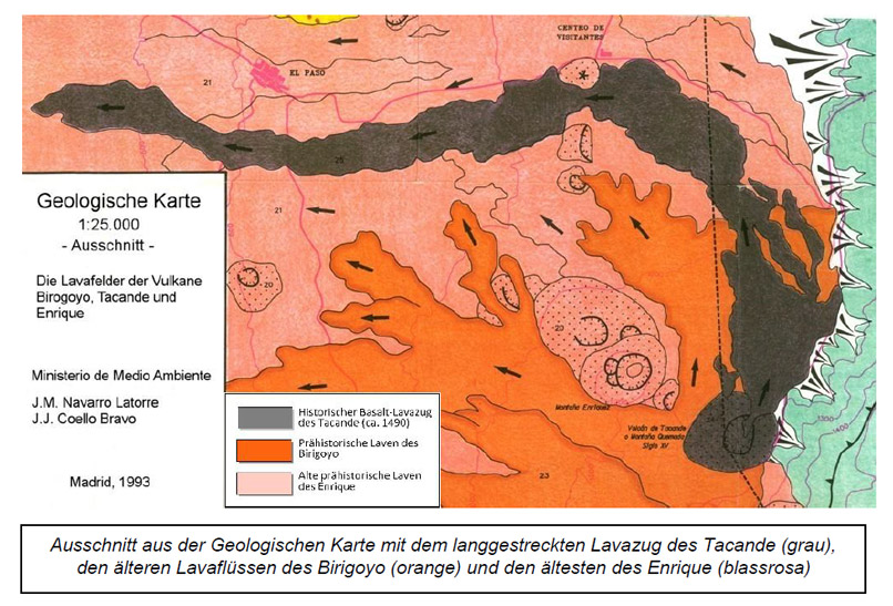 Ausschnitt geologische Karte La Palmas im Umweltministerium