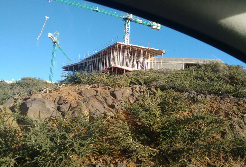 Baufortschritt am Besucherzentrum auf dem höchsten Berg der Insel La Palma