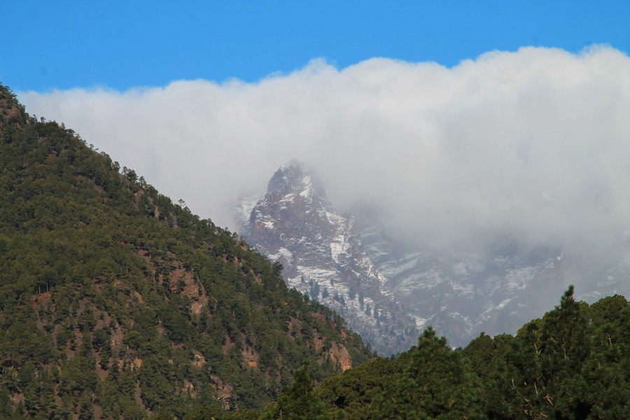 Endlich liegt wieder schnee auf den Höhen der Caldera de Taburiente auf La Palma